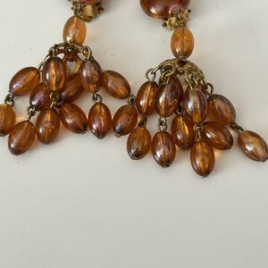 4/$100 Orange GETMANY Elegant Gold and Brown Dangle Earrings